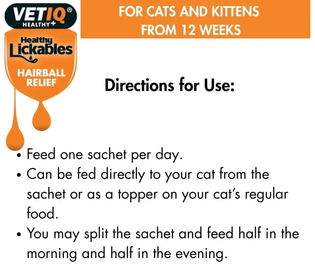Directions for use: feed one sachet per day, or split and feed half in the morning and half in the evening; can be fed directly or as a topper on regular food.